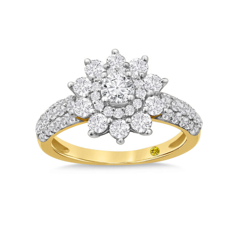 Floral Halo Lab Grown Diamond Ring