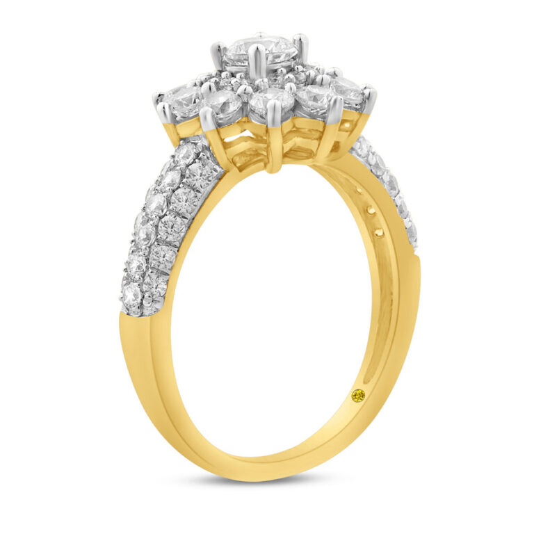 Floral Halo Lab Grown Diamond Ring