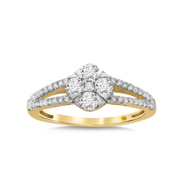 Adorable Split Shank Lab Grown Diamond Ring-3/4 ct. tw.-18K Yellow Gold_1