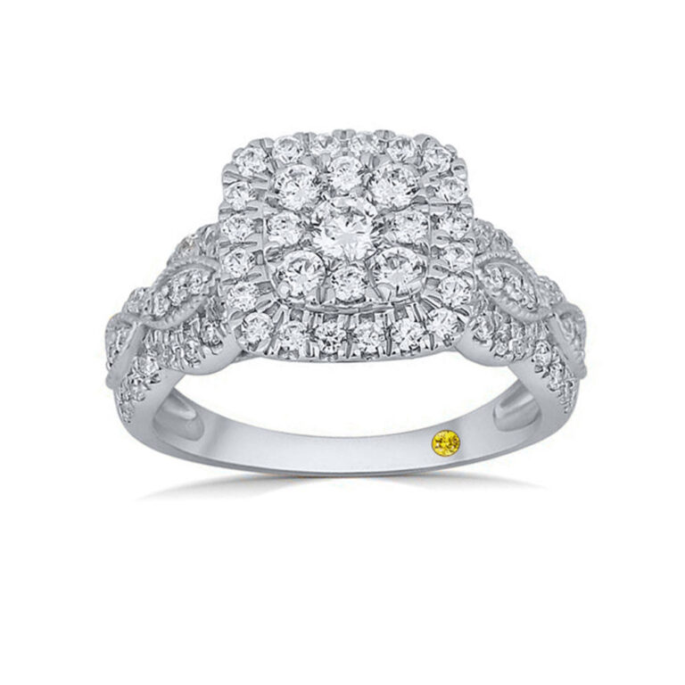 Solara Cushion Shaped Lab Grown Diamond Cluster Engagement Ring