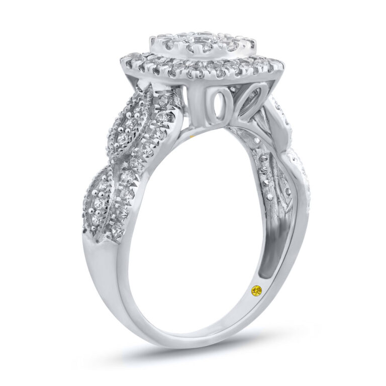 Solara Cushion Shaped Lab Grown Diamond Cluster Engagement Ring