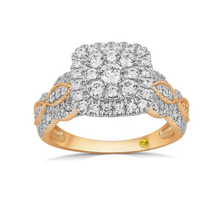Solara Cushion Shaped Lab Grown Diamond Cluster Engagement Ring