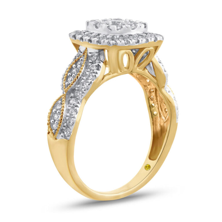Solara Cushion Shaped Lab Grown Diamond Cluster Engagement Ring