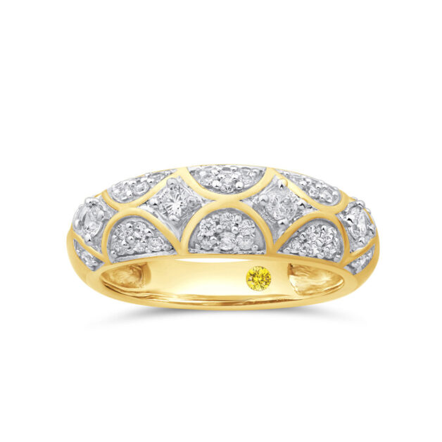 Luxurious Lab Created Diamond Anniversary Ring-1/2 ct. tw.-18K Yellow Gold_1