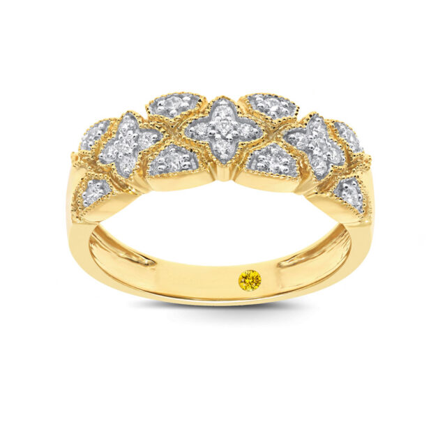 Lab Grown Filigree Diamond Anniversary Band Ring-1/4 ct. tw.-18K Yellow Gold_1