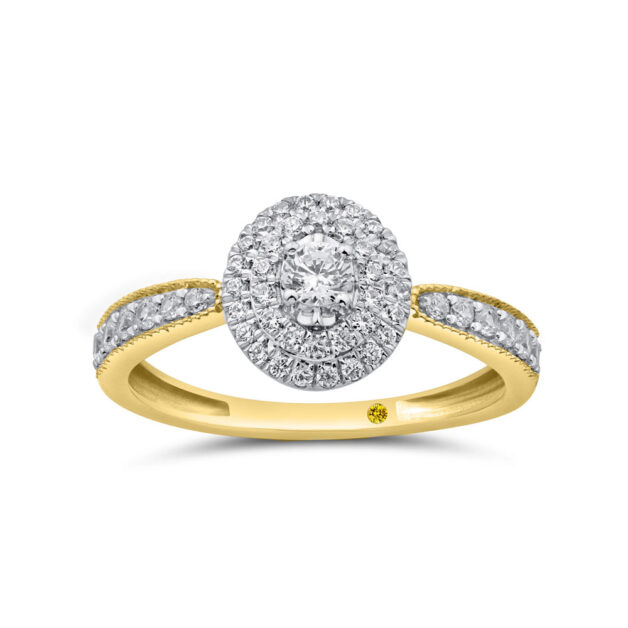 Vintage Looking Oval Halo Lab Grown Diamond Engagement Ring