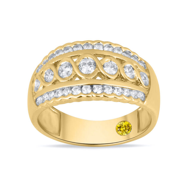 Vivacious Lab Grown Diamond Anniversary Ring-3/4 ct. tw.-18K Yellow Gold_1