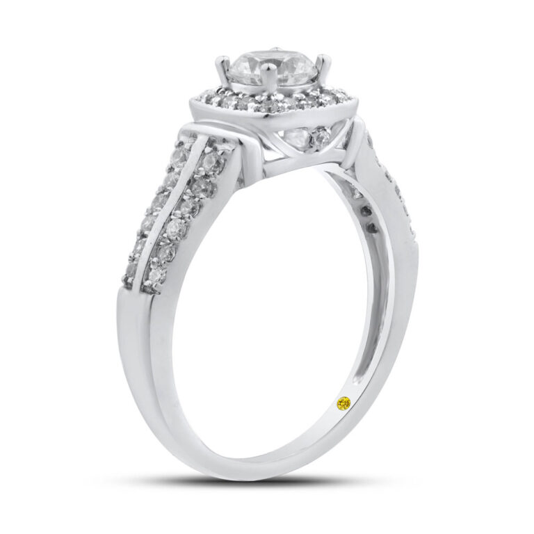 Elsa Lab Grown Pavé Set Halo Diamond Engagement Ring