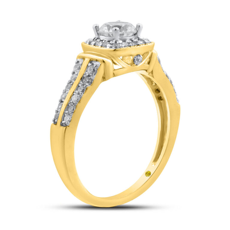 Elsa Lab Grown Pavé Set Halo Diamond Engagement Ring