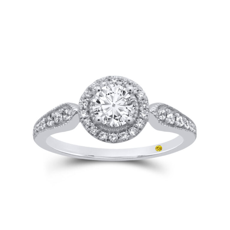 Halo Whisper Lab Created Diamond Engagement Ring