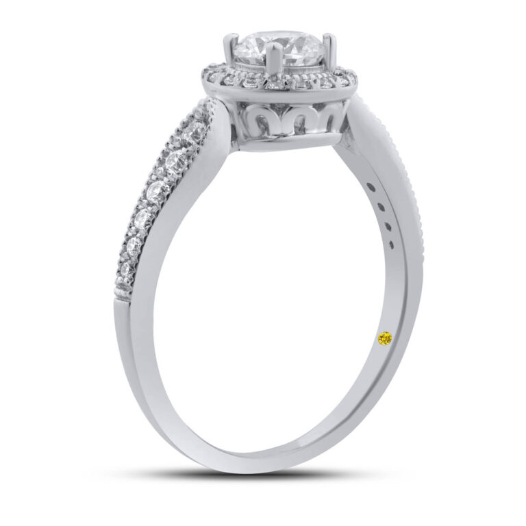 Halo Whisper Lab Created Diamond Engagement Ring