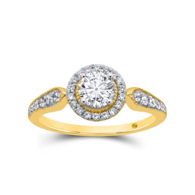 Halo Whisper Lab Created Diamond Engagement Ring