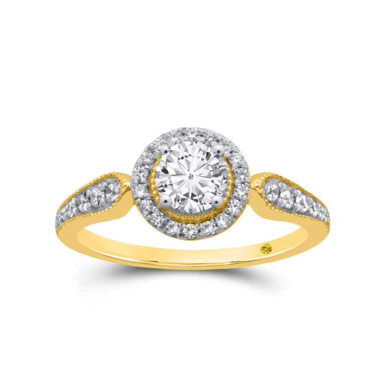 Halo Whisper Lab Created Diamond Engagement Ring