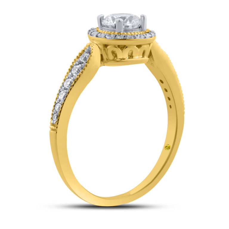 Halo Whisper Lab Created Diamond Engagement Ring