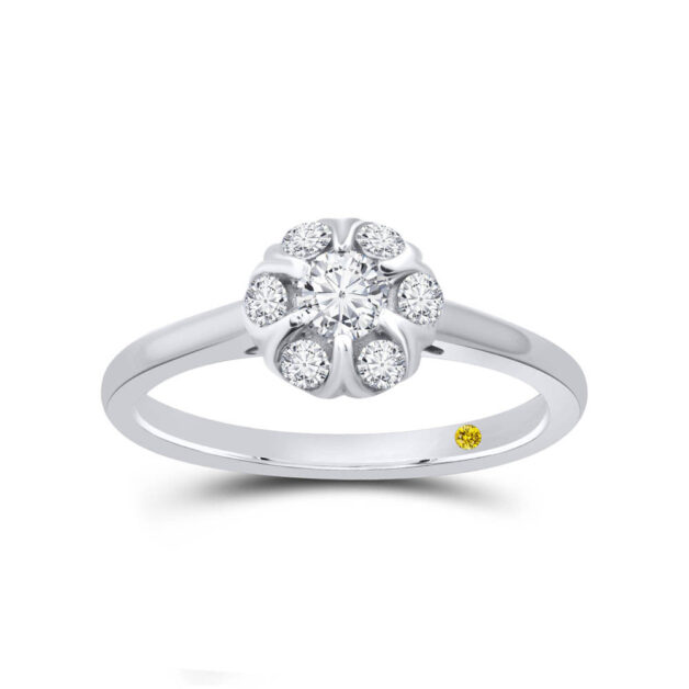 Floral Themed Lab Created Diamond Ring-1/2 ct. tw.-18K White Gold_1