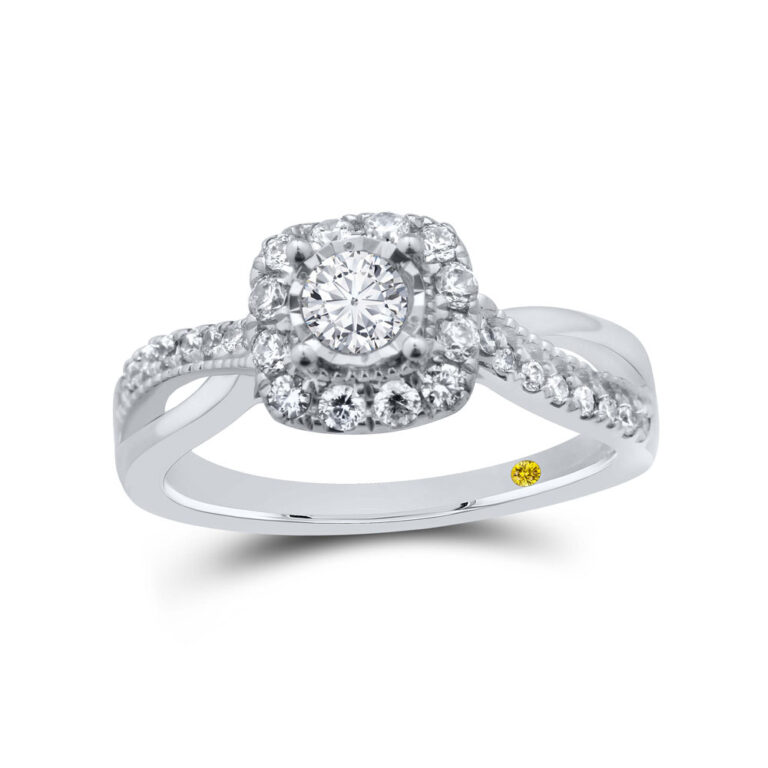 Halo Embrace Cushion Shaped Lab Grown Diamond Engagement Ring