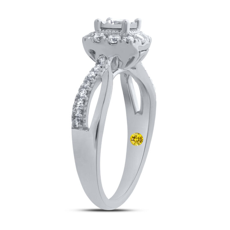 Halo Embrace Cushion Shaped Lab Grown Diamond Engagement Ring