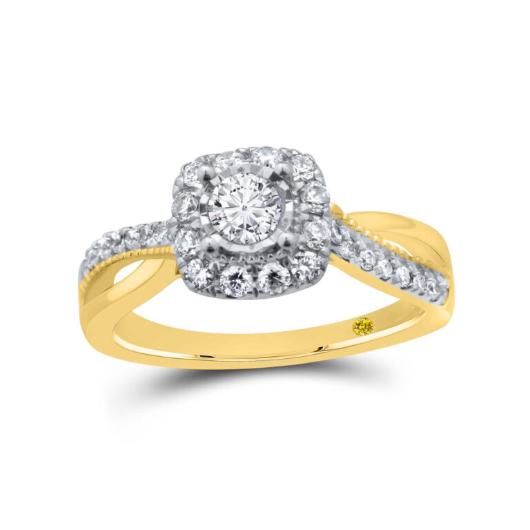Halo Embrace Cushion Shaped Lab Grown Diamond Engagement Ring