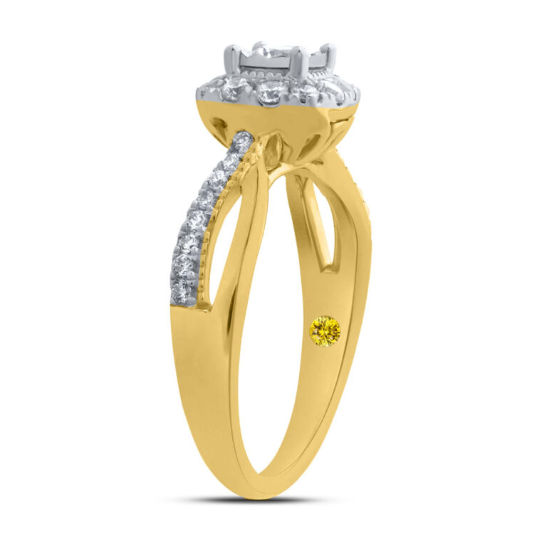 Halo Embrace Cushion Shaped Lab Grown Diamond Engagement Ring