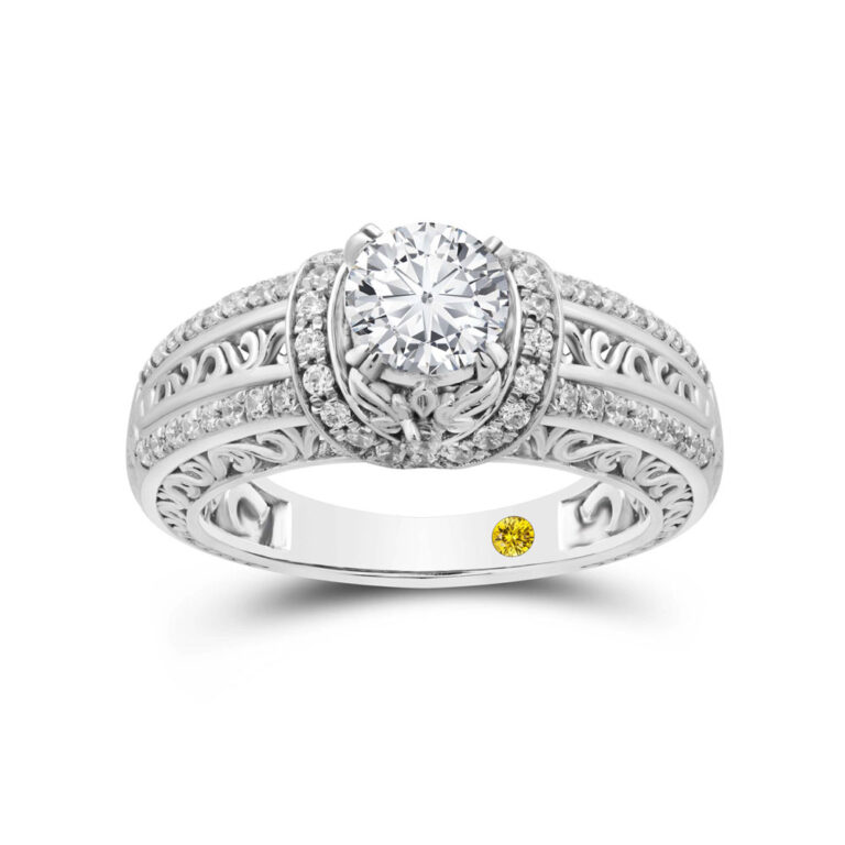 Art Deco Themed Lab Grown Diamond Ring