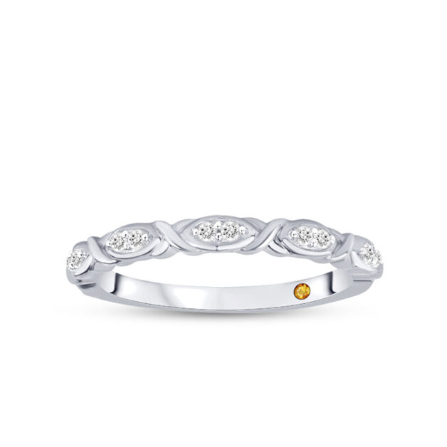XO" Styled Lab Created Diamond Promise Ring-1/10 ct. tw.-925 Sterling Silver_1