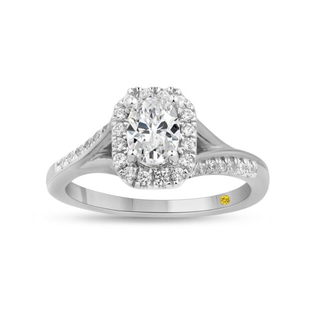 Oval Interlace Elongated Cushion Shaped Lab Grown Diamond Engagement Ring