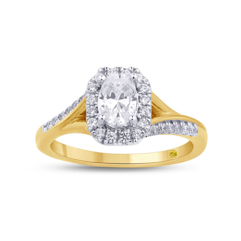 Oval Interlace Elongated Cushion Shaped Lab Grown Diamond Engagement Ring