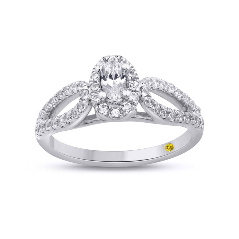 Oval Erosia Looped Shank Lab Grown Diamond Engagement Ring