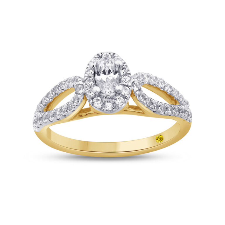 Oval Erosia Looped Shank Lab Grown Diamond Engagement Ring