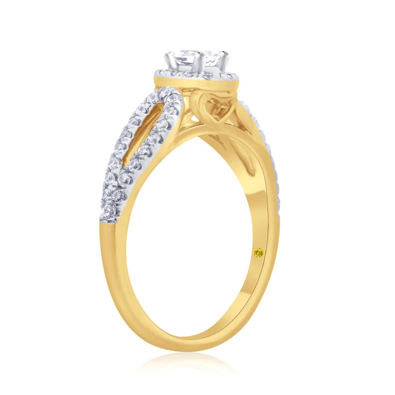 Oval Erosia Looped Shank Lab Grown Diamond Engagement Ring