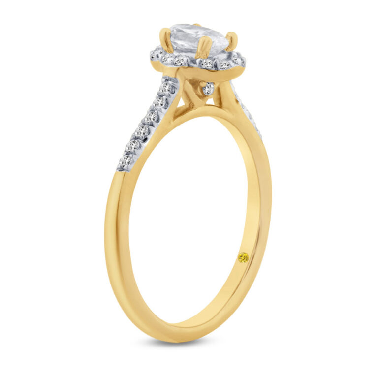 Delicate Oval Halo Lab Created Diamond Engagement Ring