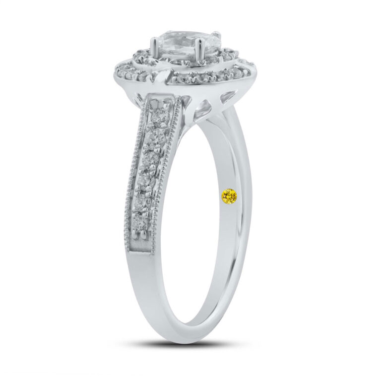 Lab Grown Double Halo Oval Diamond Engagement Ring
