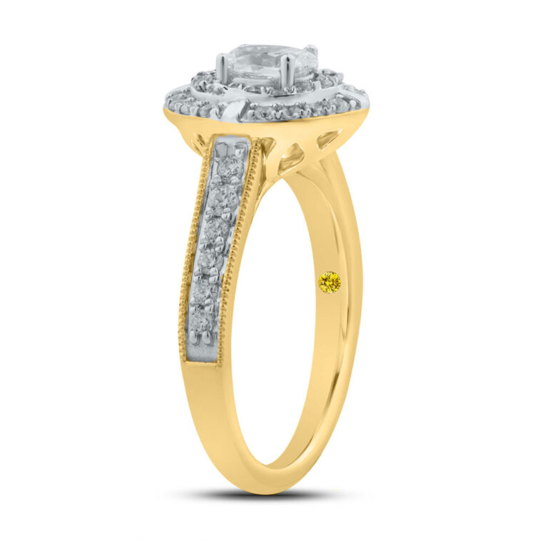 Lab Grown Double Halo Oval Diamond Engagement Ring
