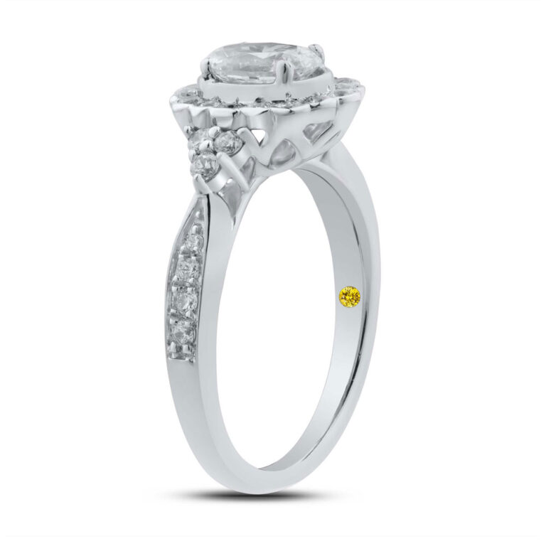 Oval Floral Lab Grown Diamond Engagement Ring