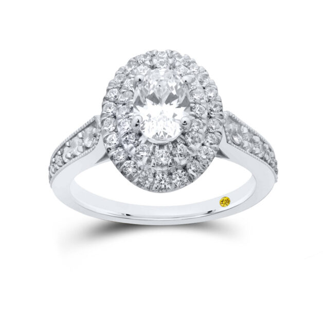 Echelon Sparkle Lab Created Oval Double Halo Diamond Engagement Ring