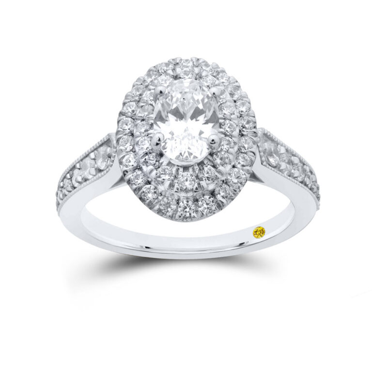 Echelon Sparkle Lab Created Oval Double Halo Diamond Engagement Ring