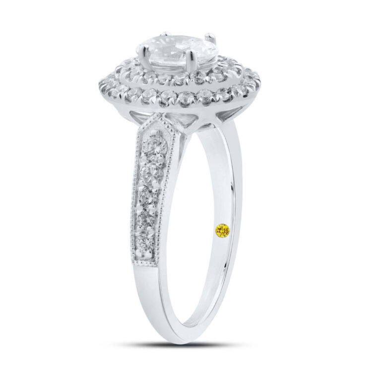 Echelon Sparkle Lab Created Oval Double Halo Diamond Engagement Ring