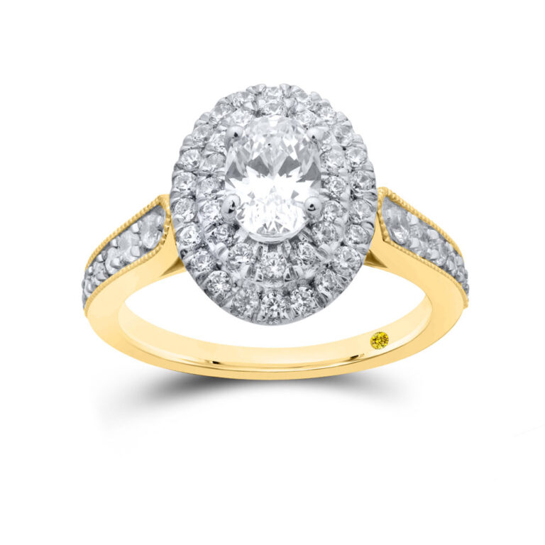 Echelon Sparkle Lab Created Oval Double Halo Diamond Engagement Ring