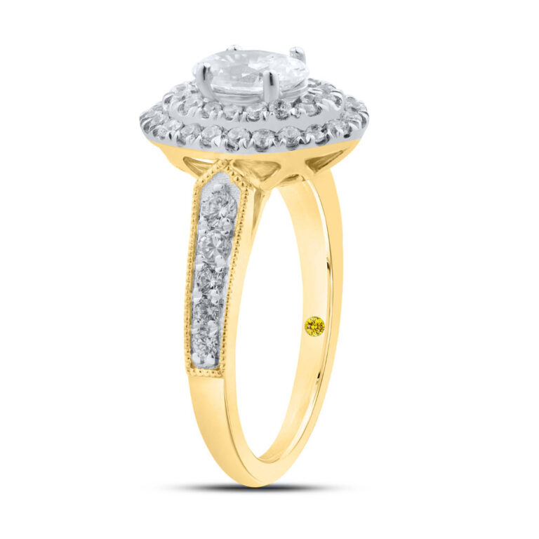 Echelon Sparkle Lab Created Oval Double Halo Diamond Engagement Ring