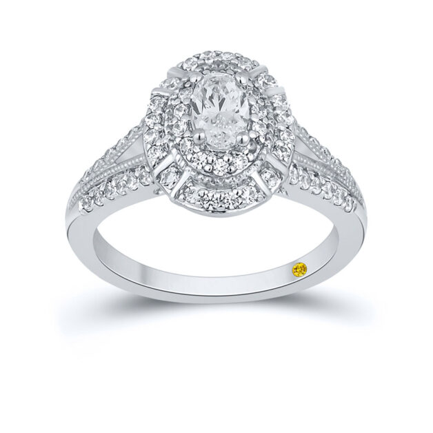Oval Double Halo Lab Grown Diamond Engagement Ring