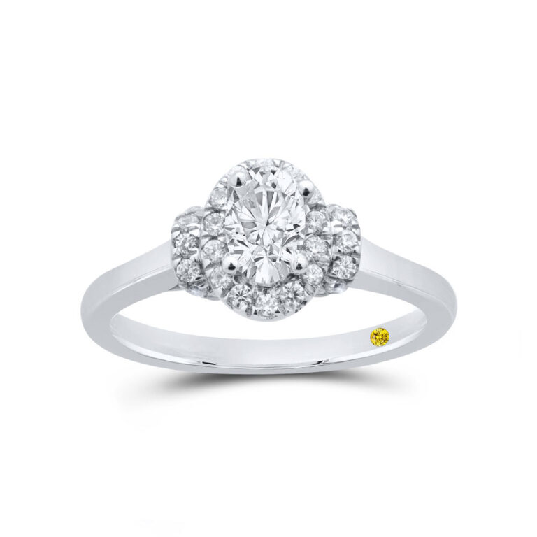 Ivory Hidden Halo Lab Grown Diamond Ring