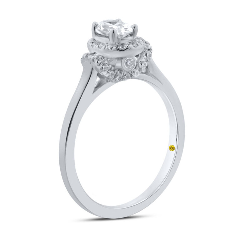 Ivory Hidden Halo Lab Grown Diamond Ring