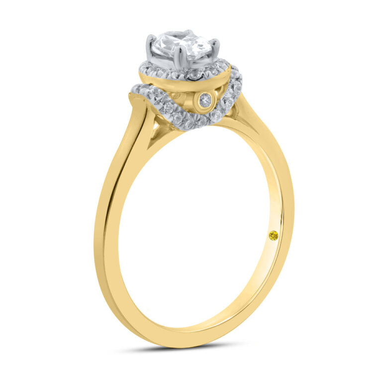 Ivory Hidden Halo Lab Grown Diamond Ring