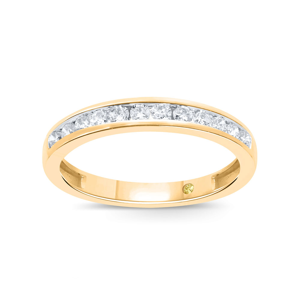 Jaipur Channel Set Lab Grown Diamond Ring | 14K Yellow Gold 3/4 CT. TW.