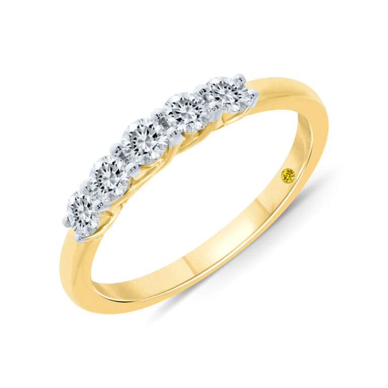 Ankara Lab Grown Five Stone Trellis Diamond Ring