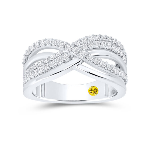 Lab Created Crossover Diamond Anniversary Ring-5/8 ct. tw.-18K White Gold_1