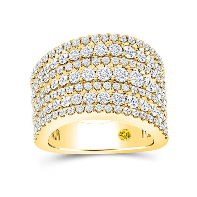 Multi Row Lab Created Pavé Set Diamond Cocktail Ring-2 1/4 ct. tw.-10K Yellow Gold_1