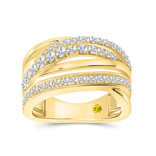 Multi Row Lab Created Diamond Anniversary Ring-7/8 ct. tw.-10K Yellow Gold_1