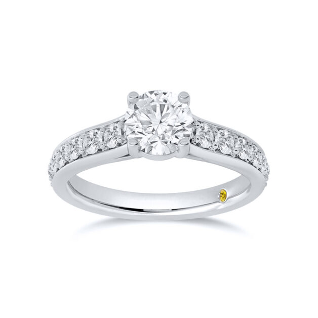 Rio Classic Pavé Set Round Lab Diamond Engagement Ring