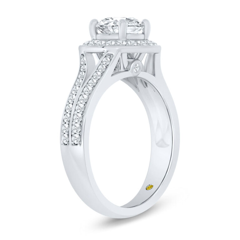 Gleam Lab Grown Split Shank Halo Diamond Engagement Ring